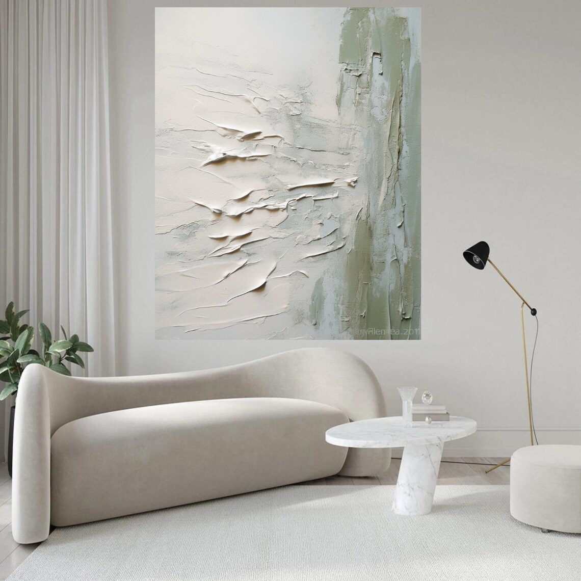 Sage Green Wall Art Framed ,sage Green Decor , Neutral Wall Art Framed