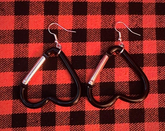 Lesbian Sapphic Pride LGBTQIA+ Heart Carabiner Earrings