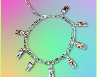 Teeth Stainless Steel Alternative Goth Bracelet