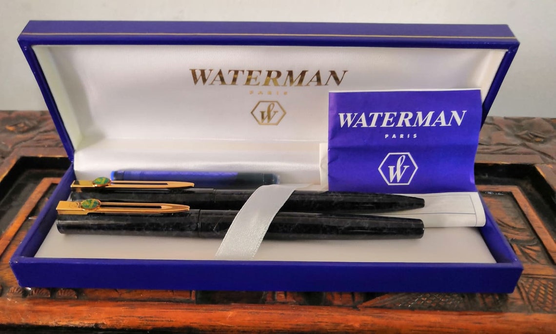 Waterman Paris Pen Set Fountain Pen Ballpoint Pen Etsy