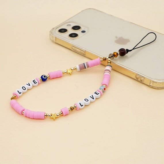 JIAXIAO Mobile Phone Straps,Chain Evil Eye Jewelry Anti-Lost Lanyard Phone Charm Mobile Phone Chain Clay Beaded Love Letter RT-K210065D JIAXIAO Mobile Phone Straps,Chain Evil Eye Jewelry Anti-Lost Lanyard Phone Charm Mobile Phone Chain Clay Beaded Love Letter RT-K210065D