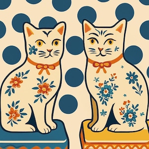 antique staffordshire cats