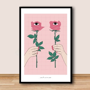 Poster - Guarda la vita in rosa - Poster A4/A3 - Espressioni francesi