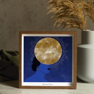 Affiche - Avoir la tête dans la lune -  poster A4/A3 expressions françaises
