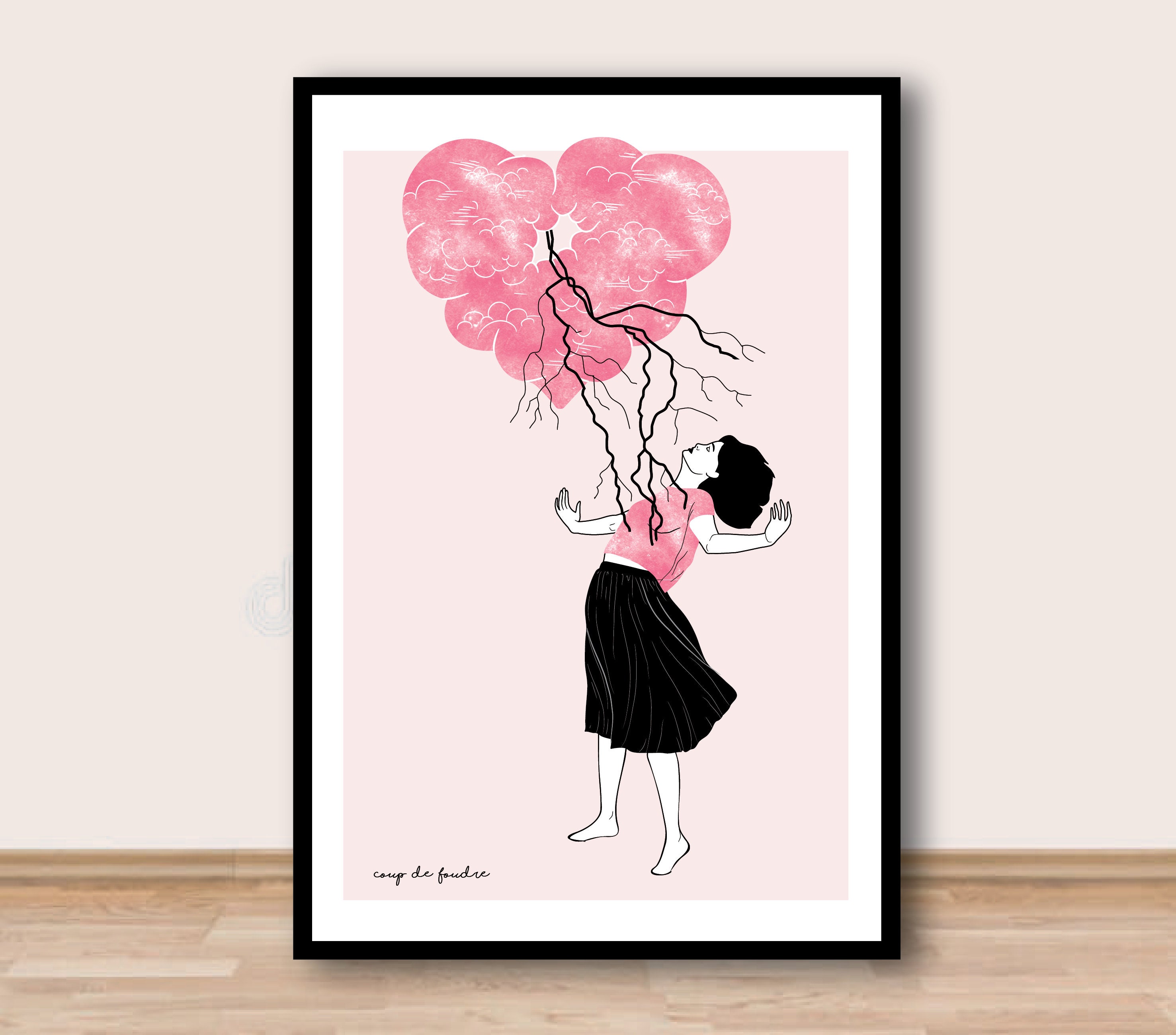 Poster Love at first sight poster A4/A3 French Etsy