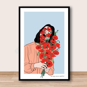 Poster - Seja vermelho como uma papoula - Poster A4/A3 - Expressões francesas