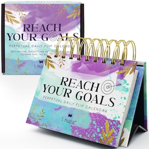 Motivational Daily Flip Calendar - Perpetual Desk Calendar with Gift Box Included - Inspirational Positive Affirmations for Women
