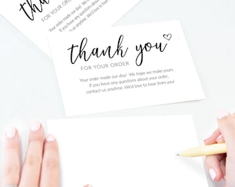 50 Extra Large 4x6 Thank You Cards Small Business Supplies for Boutique Shops - Thanks For Your Order and Thank You For Supporting