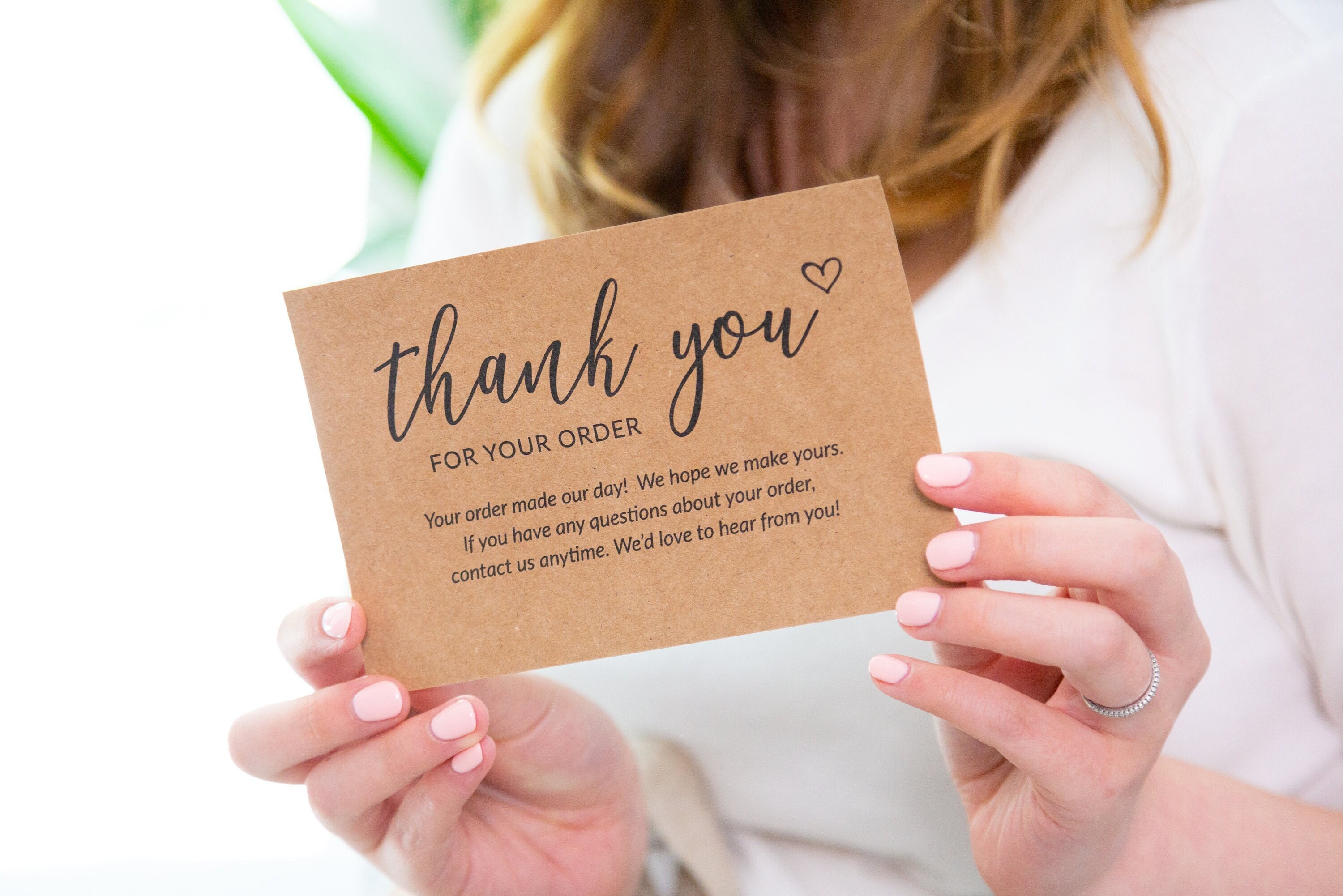 Thank You Note Cards - 4x6 - Simple Script, Tan