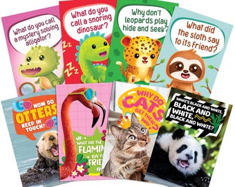 80 Funny Animal Joke Postcards with No Repeats - 4x6” Humorous Bulk Thinking of You Postcards for Kids, Grandkids, Students, and more