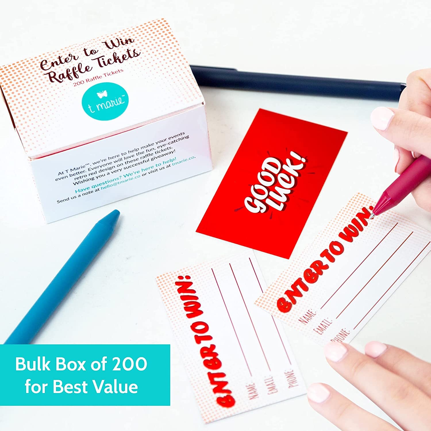 200 Raffle Tickets 3.5”x2” - Enter to Win Entry Form Cards for Giveaway ...