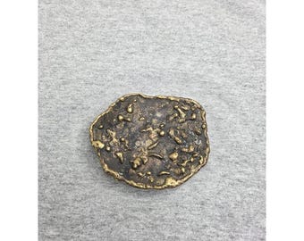 Vintage Brutalist Gold Nugget-inspirerat handgjort bältesspänne hantverksmodernist