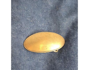 Fibbia ovale da rodeo da donna in ottone massiccio anticato con bordo a corda