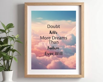 Póster decorativo con cita motivacional para el lugar de trabajo, imprimible, descarga digital, idea para regalo.