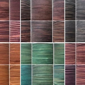 Cordón de cuero auténtico antiguo de 1,5 mm, redondo, para collar, cuerda, tanga, joyería artesanal.