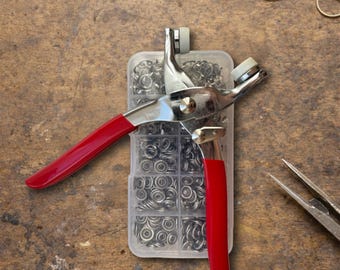 Metal Snap Fastener Kit | Hand Press Plier, 100 Snaps Sewing, Leather, Bags, Clothing DIY