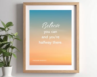 Inspirierendes Zitat Kunstdruck: Theodore Roosevelt Spruch (Digitaler Download)