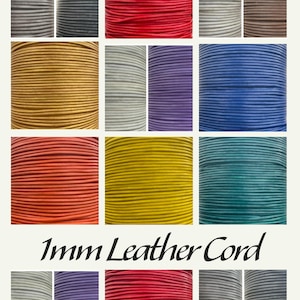 1mm Genuine Leather Cord: Round Jewellery Craft Thread