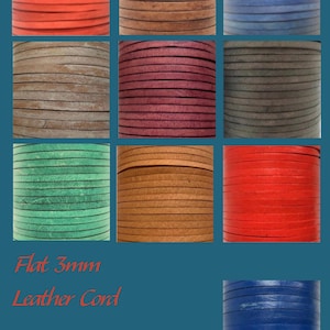 Flat Leather Cord 3mm Real Genuine Jewellery Craft Thong Weaving Lace Rope