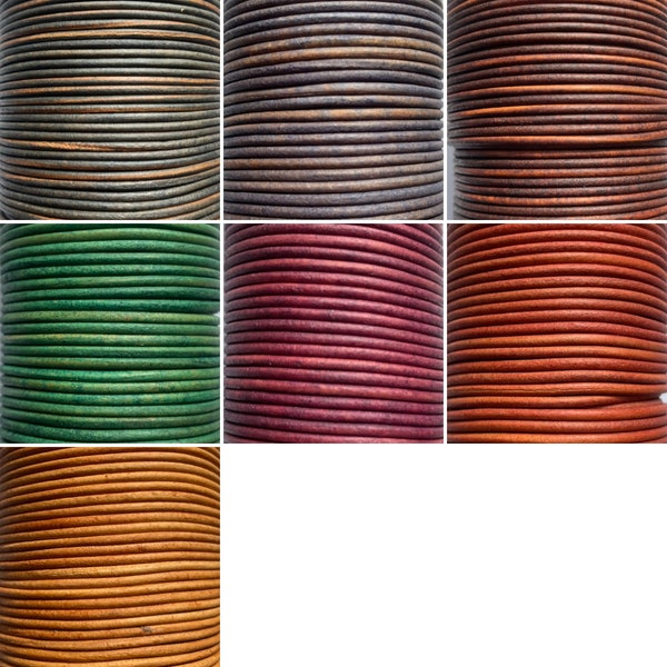 2mm Antique Vintage Real Round Leather Thong Cord String | Genuine | Jewellery Craft Supplies