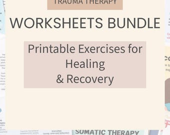 Trauma Therapy Worksheets Bundle | CBT & Healing Journal | PTSD Recovery Workbook | Mental Health Printable PDF | Self Help Exercises