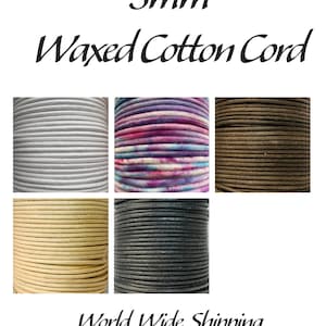 3 mm gewachste Baumwollschnur Schmuckherstellung Tanga String Faden Seil Handwerk