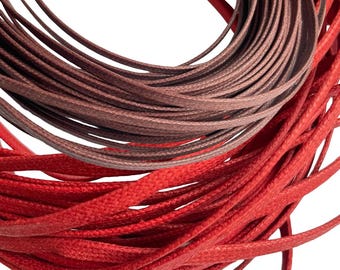Flat 4mm Waxed Cotton Cord Jewellery Making Thong String Thread Rope Craft