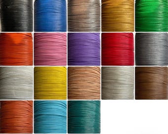 Cordón de cuero genuino de 1 mm para la fabricación de joyas, cuerda redonda para collares, cordón para pulseras, cordón para manualidades DIY, hilo para abalorios.