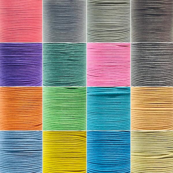 2mm Waxed Cotton Cord Thong String Thread Jewellery Craft