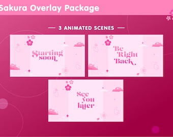 Cherry Blossom Stream Overlay | Pink Theme | Sakura | Cute Theme | Animated Twitch Scenes | Aesthtic