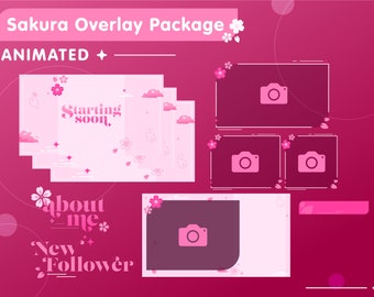 Cherry Blossom Stream Overlay | Pink Theme | Sakura Overlay | Cute Theme | Animated Twitch Scenes | Aesthetic