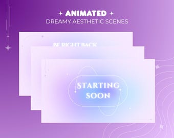 Dreamy Cosmic Aesthetic Stream Scenes Animated | Cute Overlay | Twitch Scenes | Youtube Scenes | Pastel Scenes | Starting Soon Scene