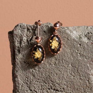 Rose cameo amber earrings, baltic amber earings, rose cameo amber, silver woman earrings, wedding gift for her image 1