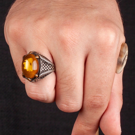 Anillo ambar hombre new arrivals