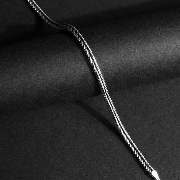 Foxtail 925 Sterling Silver Bracelet, Oxidized Chain Bracelet, Silver Diaomond Cut, 925 Solid Silver Bracelet, Oxidized Foxtail Bracelet