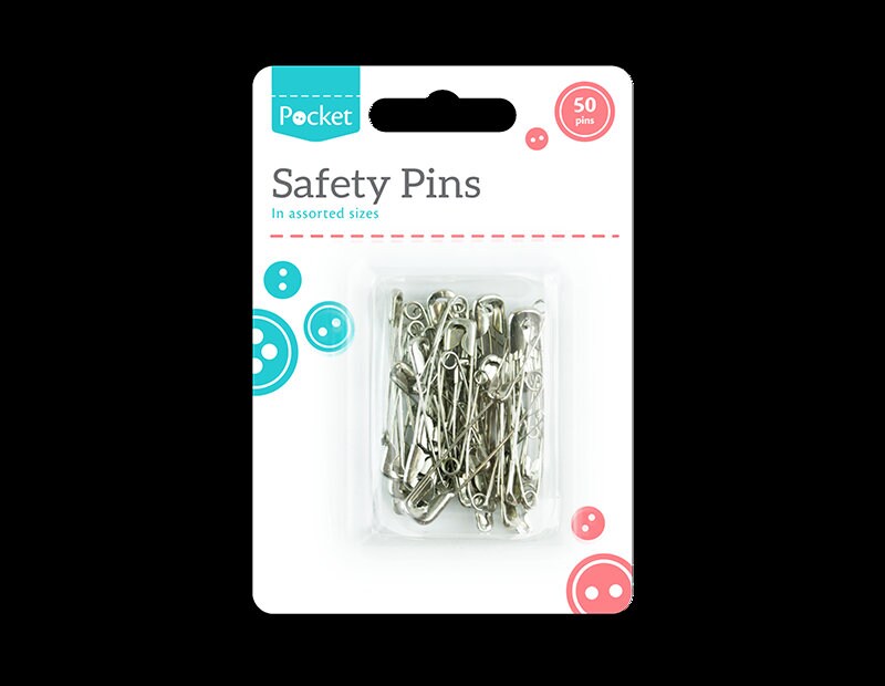 Premium Quality Silver Safety Pins Made from Hardened Steel Pin Wire in 8  Sizes