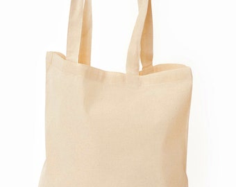 Natural Premium Plain Natural Cotton Shopping Tote Bags Eco Friendly Shoppers Ideal for Printing and Decorating