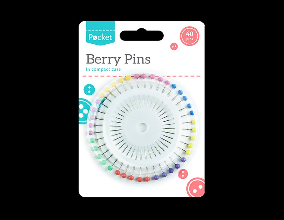 HUSKY Multi-color Berry Pearl tear drop head hijab pins, scarf pins, Brooches (Assorted), Bell pins, embroidery pins, Pack of 40 pins