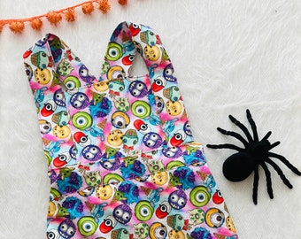 Halloween Inspired Baby Monster Girls Pinafore Dress!