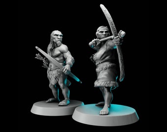 Woodwose Archers x2 | Tabletop Mini | Dungeons and Dragons | D&D | Pathfinder | RPG Miniatures