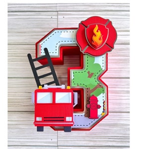 Fire Truck Birthday/ Fire Truck/ Firefighter Party Decor/ Fire Truck Decor/ Fire Truck 3D Letter