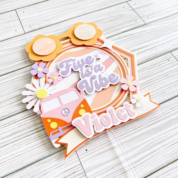 Retro Cake Topper/ Groovy Birthday/ Retro/ Groovy Party Decoration/ Hippie/Peace/ Love