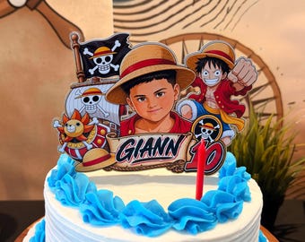 Custom Cake Topper, Anime Birthday Cake Topper, Personalized 3D Cardstock Party Decoration