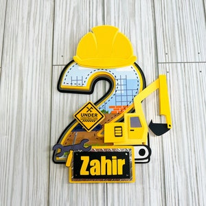 Construction Cake Topper/ Construction Theme/ Party Decoration/ Cake topper/ Truck Birthday/ Construction Truck Party/ Construction Decor