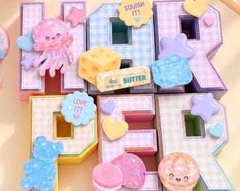 Squishy, Custom 3D Letters, Kawaii Dumpling, NeeDoh, Butter Squishy