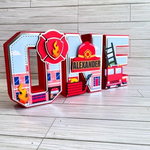 Fire Truck Birthday/ Fire Truck/ Firefighter Party Decor/ Fire Truck Decor/ Fire Truck 3D Letter