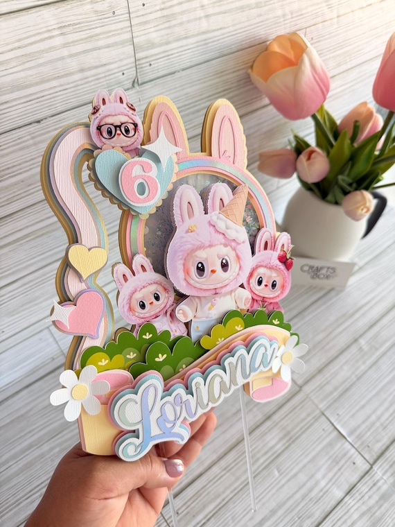Labubu Cake Topper | Cute Cartoon Birthday Decoration | Labubu Party Topper