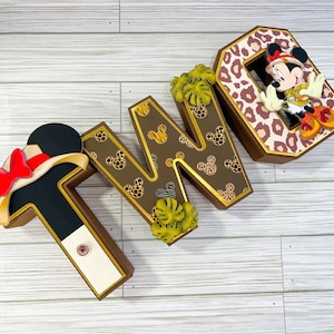 Minnie Mouse Safari 3D Letters/ Safari/ Party Decoration/ Birthday Supplies/ Mickey Mouse Safari