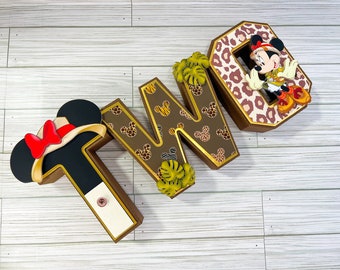 Minnie Mouse Safari 3D Letters/ Safari/ Party Decoration/ Birthday Supplies/ Mickey Mouse Safari