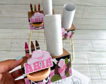 Cowgirl Birthday/ Cowgirls Boots Party Decor/ Coloring Box/ Playdoh Box
